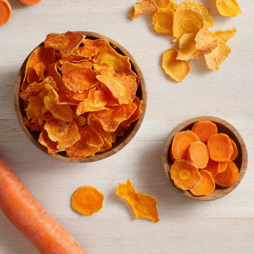 Karotten-Chips (Dörrautomat) für Hunde – fertig zubereitet